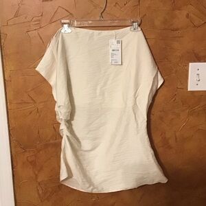 Mango Off-White One-Shoulder Top